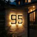 Solar LED House Number Sign for Outdoor Wall & Fence
