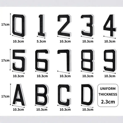 Solar LED House Number Sign for Outdoor Wall & Fence
