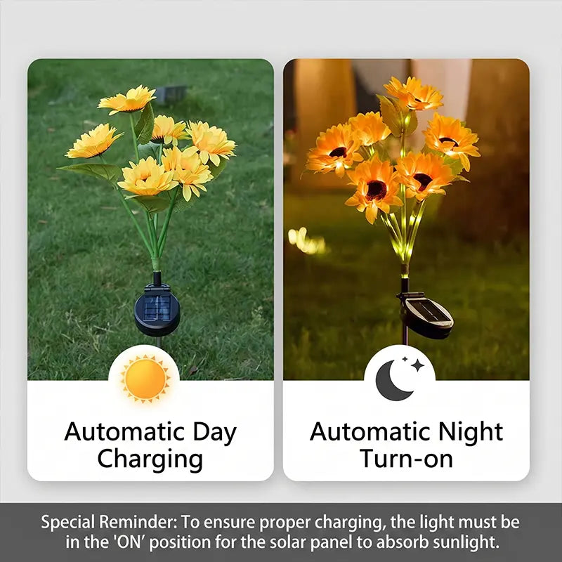 Solar Sunflower Lights Outdoor