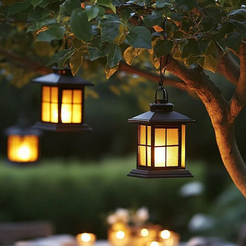 Crackle Glass Solar Hanging Light