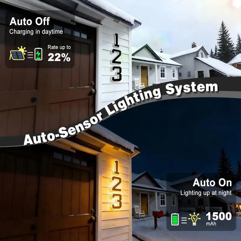 Solar Lit House Numbers for Outside