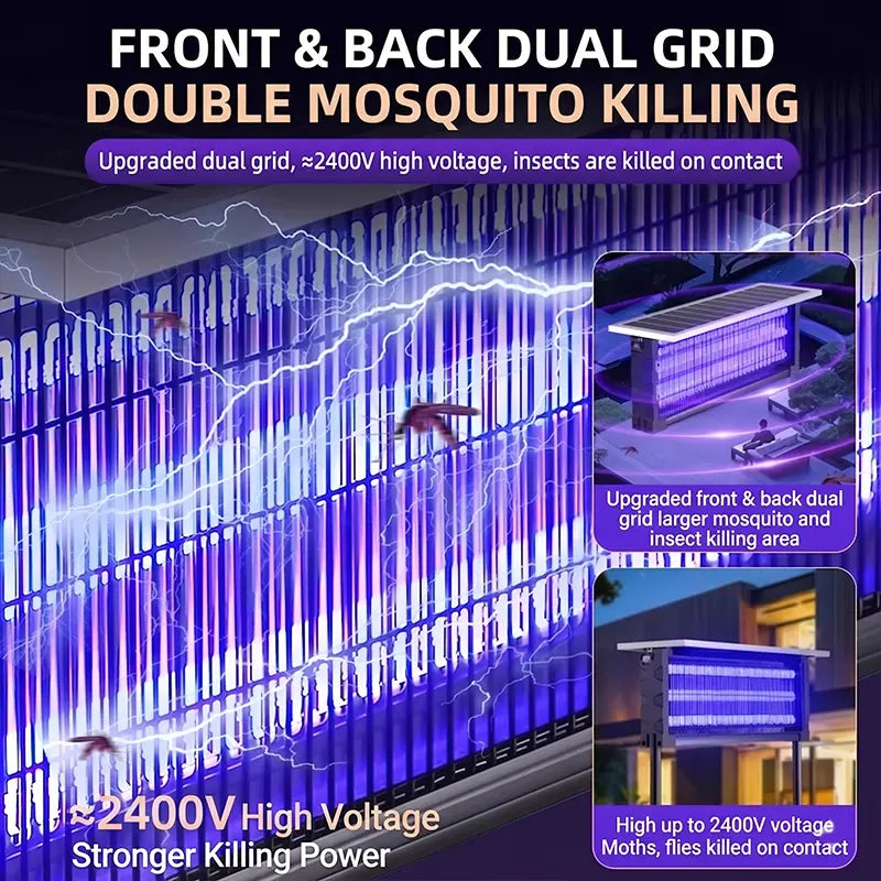 Solar Bug Zapper Outdoor for Garden, Patio & Lawn