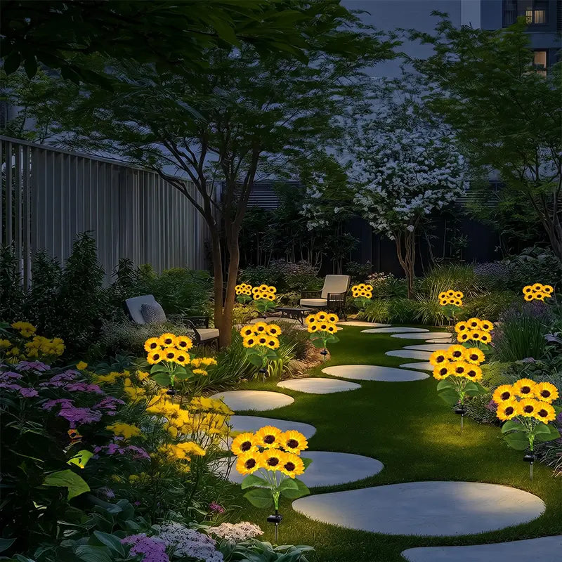 Solar Sunflower Lights Outdoor