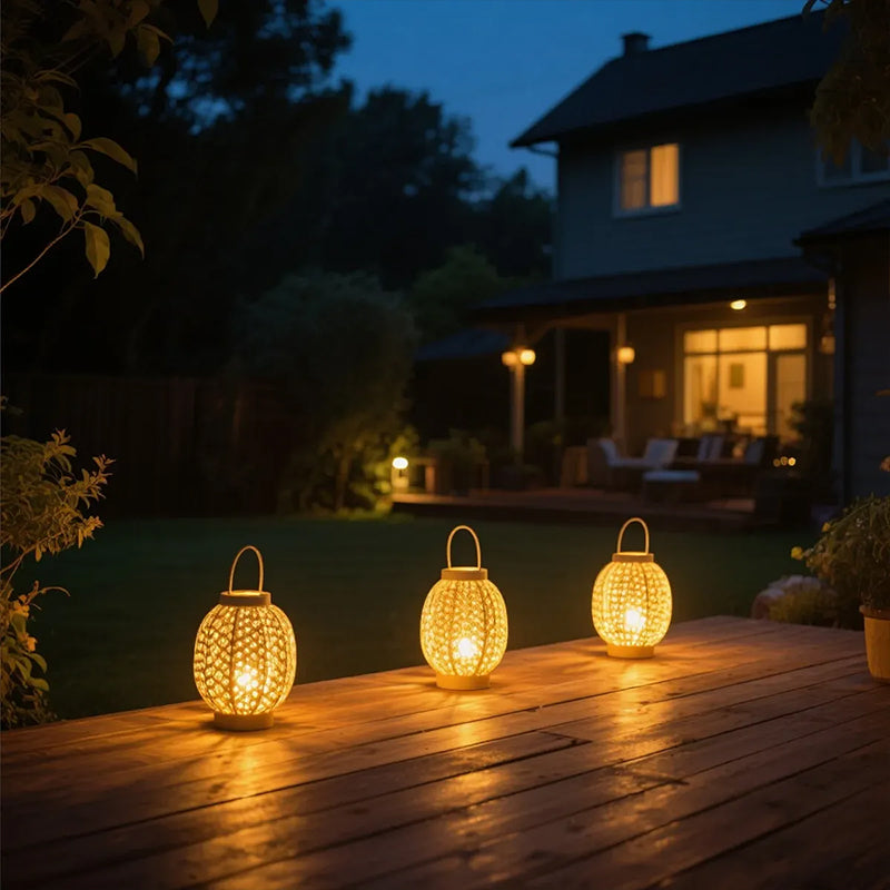 Rattan Weave Portable Lantern