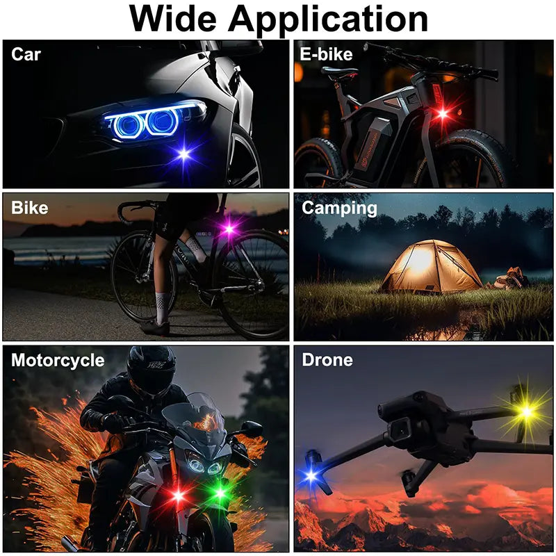 Wireless LED Strobe Lights with Remote Control for Bike, Drone & Motorcycle