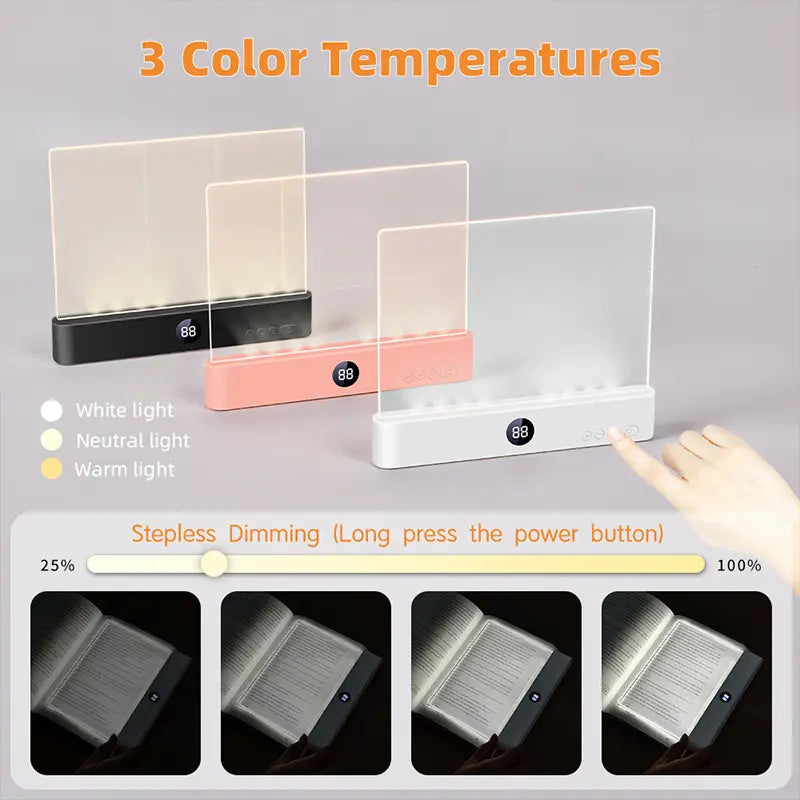 Rechargeable LED Book Light Panel for Reading in Bed