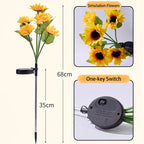 Solar Sunflower Garden Stake Lights for Patio, Lawn & Pathway