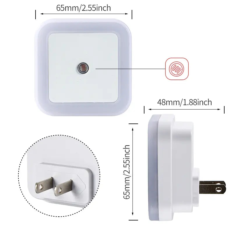 Plug-in LED Night Light with Dusk to Dawn Sensor for Bedroom & Hallway