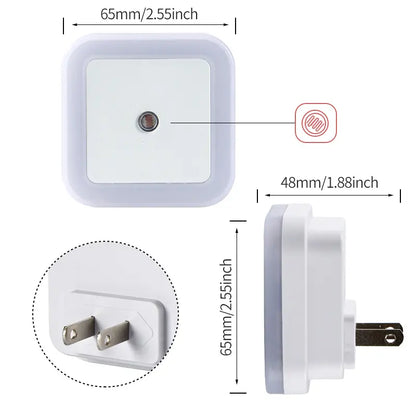 Plug-in LED Night Light with Dusk to Dawn Sensor for Bedroom & Hallway