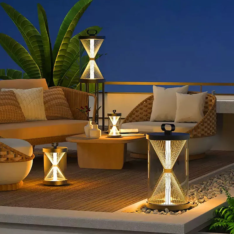 Hourglass-Shaped LED Outdoor Lamp