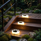 Solar Paw Print Lights for Garden Paths, Lawn & Patio