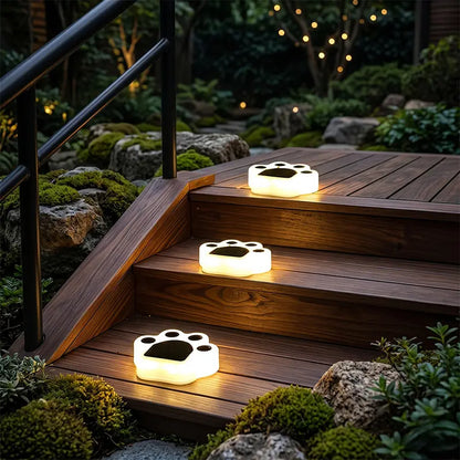 Solar Paw Print Lights for Garden Paths, Lawn & Patio