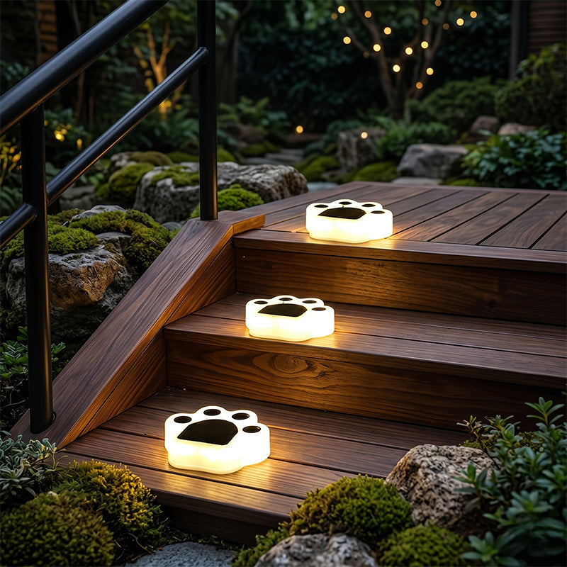 Solar Paw Print Outdoor Lights
