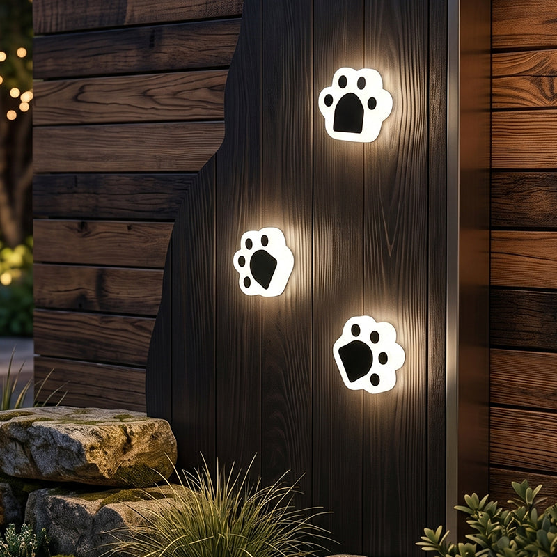 Solar Paw Print Outdoor Lights