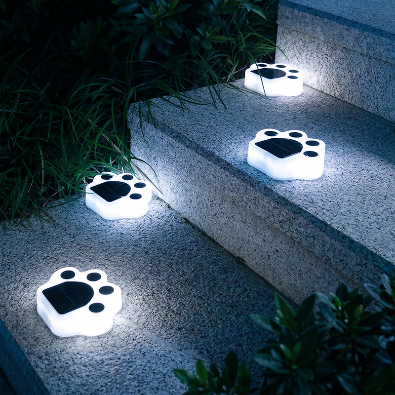 Solar Paw Print Outdoor Lights