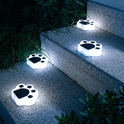 Solar Paw Print Lights for Garden Paths, Lawn & Patio