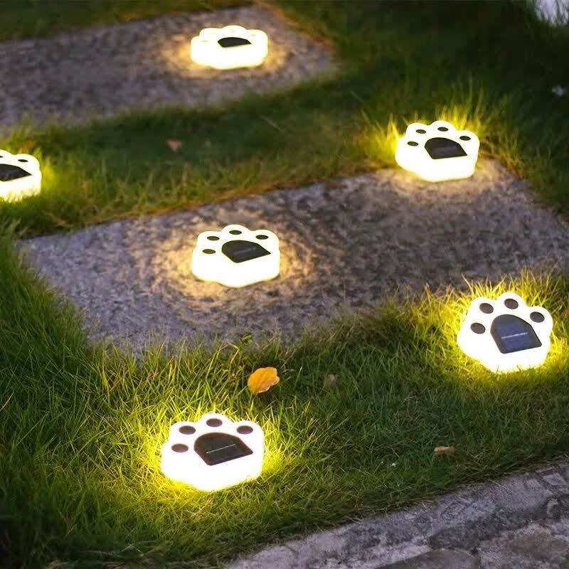 Solar Paw Print Outdoor Lights