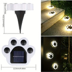 Solar Paw Print Lights for Garden Paths, Lawn & Patio