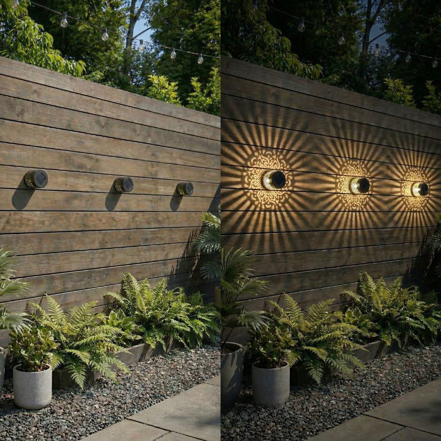 Decorative Solar Mandala Garden Lights for Fence, Patio & Garden