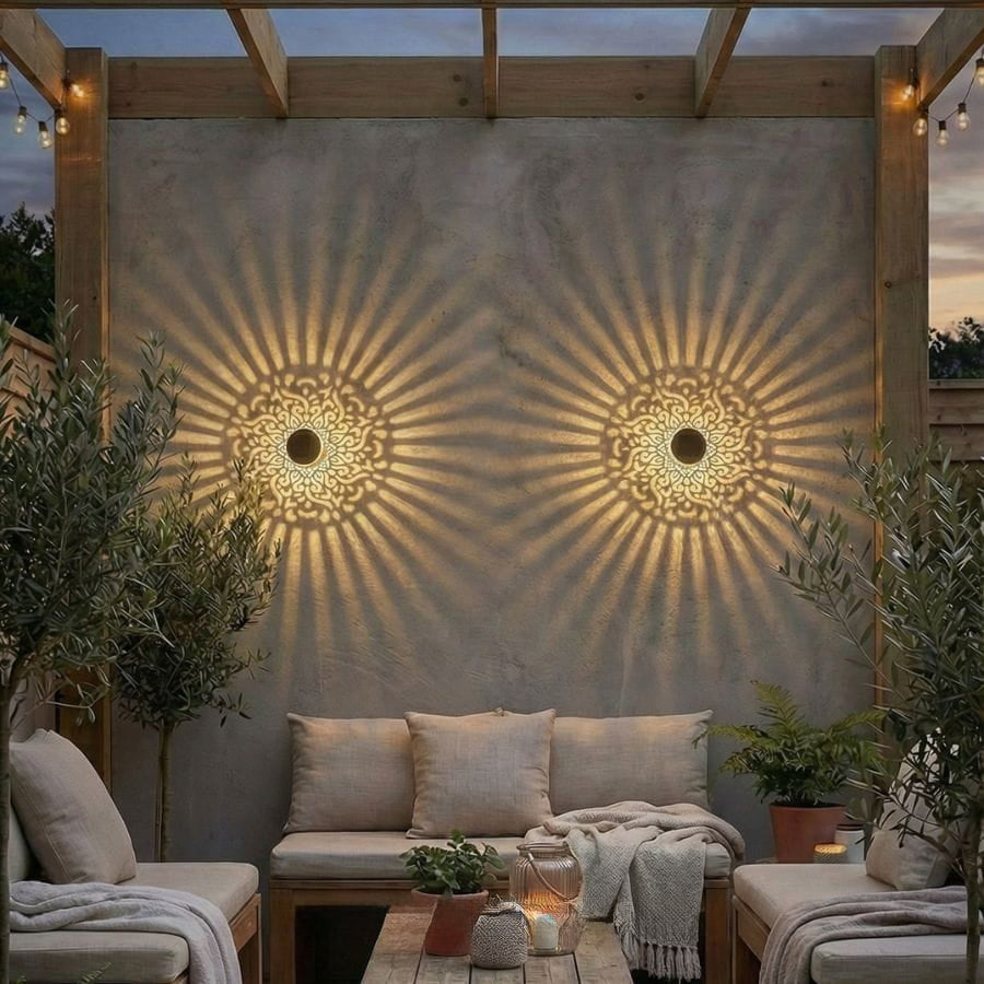 Decorative Solar Mandala Garden Lights for Fence, Patio & Garden