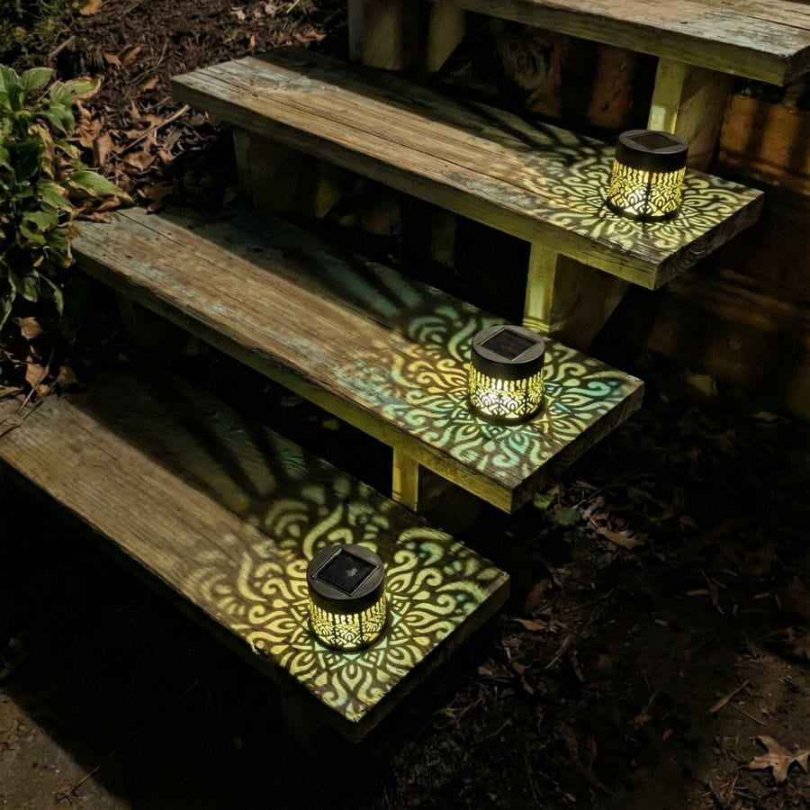 Decorative Solar Mandala Garden Lights for Fence, Patio & Garden